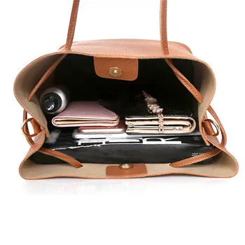 4pc trdna vedro vreča luksuznih blagovnih znamk messenger bag torbici ženske Torba Ženske torbici Sac Femme denarnice vrečko