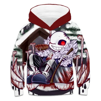 Moda 3D Undertale otroški pulover s kapuco Klasična Igra Risanka Fant Dekle Oblačila Puloverju otroška Jakna Oblačila Majica 4-14