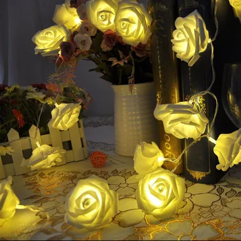 1pc Novega Modela, 20 LED Božična Poroka, Valentinovo Cvet Vrtnice Pravljice Niz Luči Svetilka v Zaprtih prostorih/na Prostem Dekoracijo Darilo