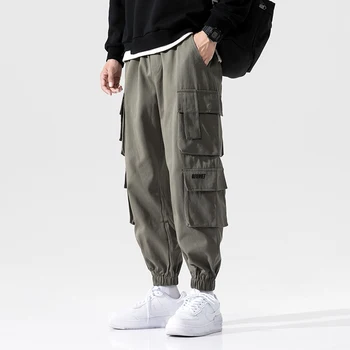 2020 Moda Ulične Multi Žep Priložnostne Hlače Hip Hop Joggers Moških Oblačil Korejski Šport Harem Hlače Harajuku Tovora Hlače