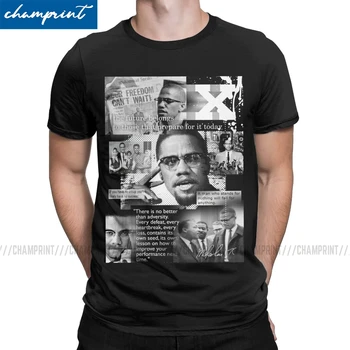 Moške Črne Pravic Afriških Malcolm X Majica S Kratkimi Rokavi Bombaž Oblačila Hipster Kratek Rokav, Okrogel Ovratnik Tees Klasičnih T-Shirt