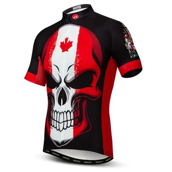2019 kolesarjenje jersey Moški Gorsko Kolo dres Pro MTB Kolesarske Majice Kratek rokav Ekipa Cesti Vrhovi Kanada Francija Rusija Lobanje rdeča