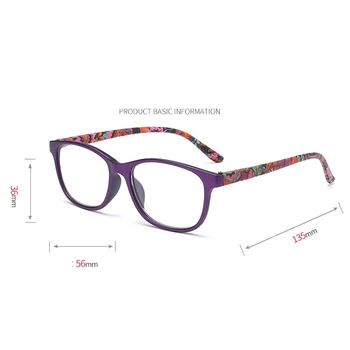 Ženske Retro PC Full Frame HD Obravnavi Očala Natisnjeni Anti-utrujenost Presbyopic Očala Očala Točk 1.0/1.5/2.0/2.5/3.0/3.5/4