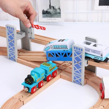 Lesene Železniške proge Železniške Igrače Set Lesenih Dvojni Kabini Most Leseni Dodatki Overpass Model otroška Igrače Otroke Darila