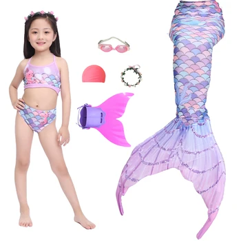 2020 morska deklica Kostum Kopalke Lahko Dodate Monofin Fin Proti Obleko Otroci Swimmable morska deklica Rep za Dekleta, Plavanje Merimaid Cosplay