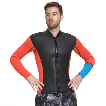 SBART Moških 3MM Neoprena Wetsuits Top z Dolgimi Rokavi Jakno UV Zaščito Plavati Rokavi Jumpsuit jadranje na Deski Smoothskin Jopiči Wetsuits