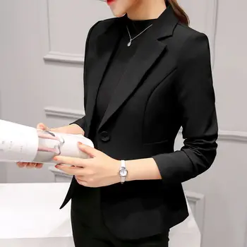 Nov prihod korejski barva ustrezala Slim tanek priložnostne en gumb udobno OL temperament moda prostem elegantno obleko