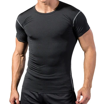 T-shirt za moške stiskanje kratek rokav Vrhovi telovadnici Tshirt Quick-dry t-majice fitnes jersey teče vrhovi Rashard moški majice