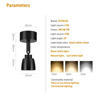 Sodobno Oblikovanje Zatemniti LED Stenska Svetilka 360 Rotacijski Prilagodite LED Spot luči 7W10W LED Stropni Downlight Ozadju Stene Razsvetljavo