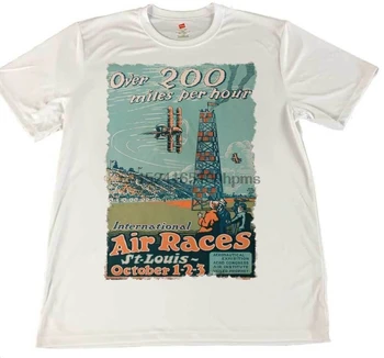 Bi Letalo International Air Race Wicking T-Shirt w Ameriško Zastavo Avto Železnica