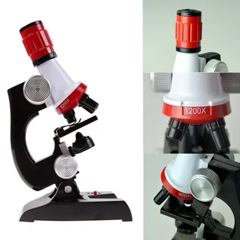Otroci Stereo Znanost Mikroskopom 1200x Zoom Biološki Mikroskop Kit Rafinirano, Znanstveni Instrumenti Izobraževalne Igrače Za otroke