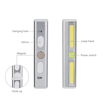 Eletorot LED Omaro Noč Svetlobe Magnetni COB baterijsko Omarico, Omaro Brezžična Nočno Razsvetljavo Popravilo Avtomobila Lučka