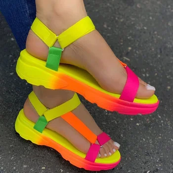 ženske sandali 2020 INS Vroče Prodaje multi color Big 35-43 velikost športna Obutev Ženska Ravno Dropship Udobno Sandali Ženske