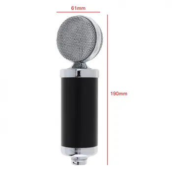Strokovno BM 5000 Kondenzatorski Mikrofon s Vezje za Nadzor in pozlačen Velika Membrana Glavo za KTV / Studio