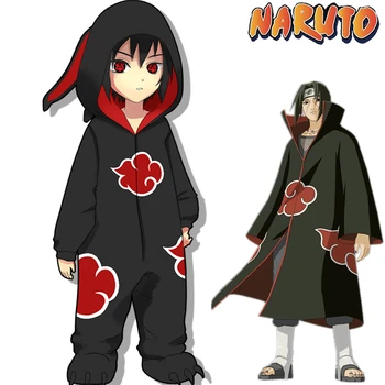 Omejena Editio Naruto Akatsuki Uchiha Itachi Cosplay Kostume Ženske Človek Pižamo Kopalni Plašč Za Odrasle Otroke Toplo Zgostitev Jumpsuits Obleke