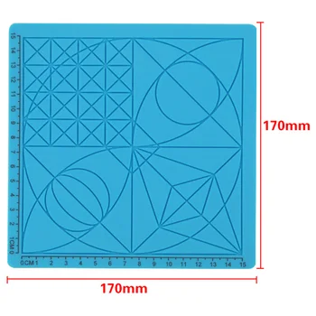 17*17*3cm 4Pcs/set 3D Tiskanje Pero Silikonska Mat Geometrijo Mat Super 3D Pero za Risanje Orodja - Modra