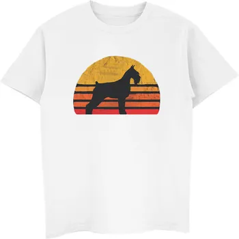Moda za Poletne Vroče Prodaje Retro Sonce Velikan Schnauzer Puma T-shirt Vintage T Shirt Pasje Ljubitelje Tiskanja Moških Tees Vrhovi Ulične