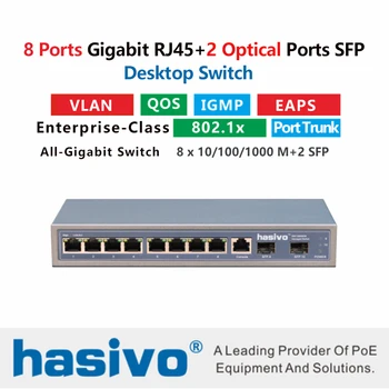 8 port 10/100/1000M Gigabit Ethernet Stikalo Upravlja Stikalo Z 8 port 1000M Rj45 2 Vrata 1000M SFP Vlaken