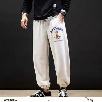 Hybskr Japonski Karton Natisnjeni Moške Hlače Priložnostno 2020 Jeseni Bombaž Človek Sweatpants Plus Velikost Moškega Prevelik Joggers hlače