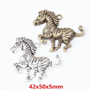 7 kosov retro kovinski cinkove zlitine konj obesek za DIY ročno izdelan nakit, ogrlico, zaradi česar 7521