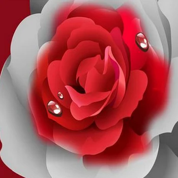 Po meri 3D Fotografije za Ozadje 3D Stereoskopski Romantično Rdeče Rose Cvet Stensko Slikarstvo, Freska Dnevna Soba, Spalnica Ozadje Doma Dekor
