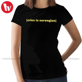 Noora T-Shirt Joka V norveških Skam T Majica Kratek Rokav, 100 Bombaž Ženske tshirt O Vratu Dame Tee Majica