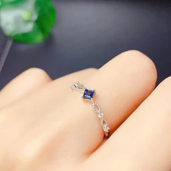 Moda Ocean modra, temno modra gemstone obroč za ženske srebrni nakit naravni biser barve pravi 925 srebro darilo za rojstni dan fine nakit