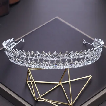 Moda spusti oblike kristalov veliko kraljica krono neveste tiara poročni nakit za lase