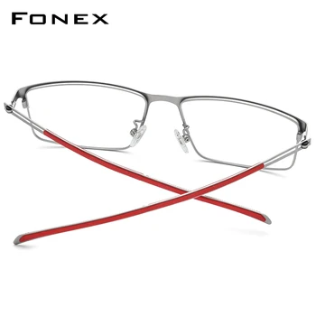 FONEX Titanove Zlitine Okvir Očal Moških 2021 Kvadratnih Recept Očala za Kratkovidnost Optičnih Slik korejski Brezvijačno Očala F1010