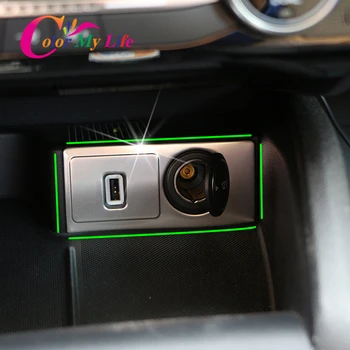 Avto Nadzor Vtičnice, Polnjenje Cigaretni Dim Lažji USB Stikalo Gumb Okvir Svetilke Nalepke Trim za Ford Focus 2018 2019 2020