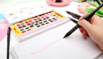 Premium Akvarel Barve Mehko Krtačo Pero Pranje Čisto Veverica Las za Risanje Akvarelov Gouache Ilustracije, Animacije, Pranje/Mop