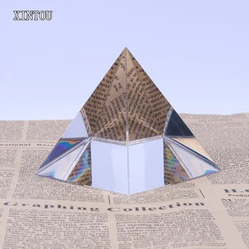 3D Kristalno Egipt Piramida Prizmo obtežilnik za papir Jasno, K9 Stekla Energije Zdravljenje Egiptovske Piramide, za Blaginjo Feng Shui Doma Dekor