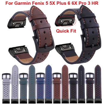 26 22 MM Watchband Trak za Garmin Fenix 5 5X 3 3 HR Fenix 6X 6 Pro S60 MK1 Watch Hitro Sprostitev Usnje Easyfit Zapestje Trak Trak