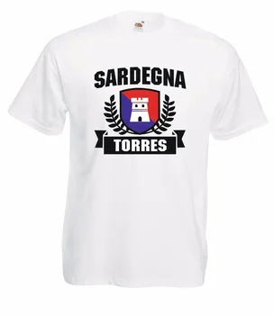 Moda Nov Top majice Novost O-Vrat Vrhovi T-Shirt J1290 Zastavo Sardiniji Torres Ultras Mesto Sardinije Grafični Tees