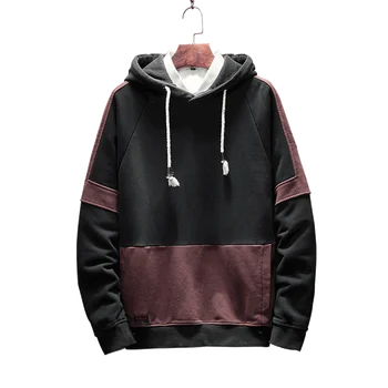 Jeseni blagovne znamke hoodie moških hip hop Splice Puloverju priložnostne priljubljena hoody oblačila moda človek ulične sweatshirts