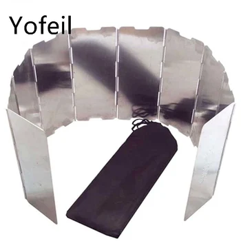 Yofeil 8 Plošče Zložljivi Zunanji Kampiranje Kuhanje Štedilnik, Plinski Štedilnik Veter Ščit Zasloni Aluminijeve Zlitine Vetrobransko Steklo