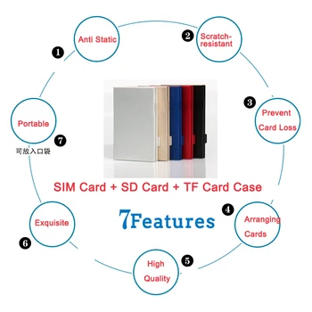 Debelo Aluminijasto Prenosni Micro SIM Pin Kartice SIM Nanocard Pomnilniške Kartice TF Kartici SDcard Škatla za Shranjevanje Primeru Zaščitnik Imetnik Iver
