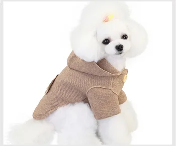 Oblačila za pse, Jesenskih in Zimskih Oblačil za Majhen Pes Modni Slog Volnene Dveh Nogah Pes Plašč Pet Obleko Nositi Pes Suknjič Pozimi