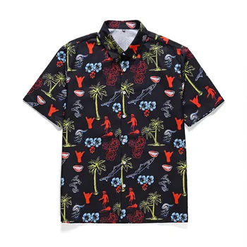 2020 Počitnice Hawaiian Rokavi Moški Nov Modni Priložnostne Plaži Obmorskih Poletne Majice Za Moške Sadje Ananas Tiskanja Bluzo Oblačila Vrh