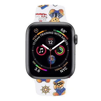 Risanka Šport Silikonski Trak Za Apple Watch band Primeru 38 42 40 44 iwatch serije 5 4 3 2 1 Watchband Šport Gledam Dodatki