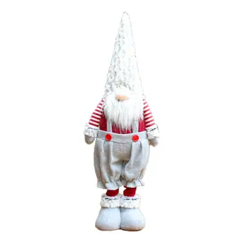 Ročno Božič Elf Dekoracijo Zložljive Stoji švedski Gnome Tomte Lutka QX2E