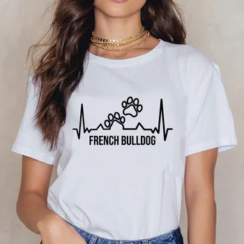 Smešno francoski Buldog Majica za Ženske Harajuku Anime T-shirt Ženski Vogue Fashion Tshirt Kawaii Risanka Grafiko, Unisex Majica