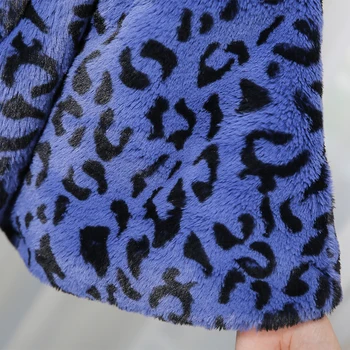 Nerazzurri Pozimi leopard specializiranimi za umetno krzno plašč ženske svoboden prevelik skirted krznen puhasto jakno dolgo leopard tiskanja vzletno-pristajalne steze ulične