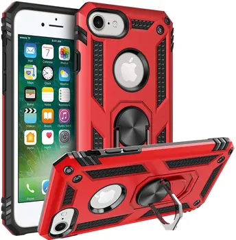 Oklep Shockproof Primeru za iPhone 6s Plus Vojaško Zaščitno Magnetno Držalo Obroč Primeru Kritje za iPhone 6s 6 7 8 Plus 12 Pro Max