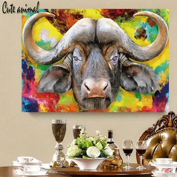 Afrika buffalo živali bika Diamond Vezenje 5D DIY Diamond Slikarstvo Polni Sveder Kvadratni krog Nosorogovo Mozaik Needlework Dekor