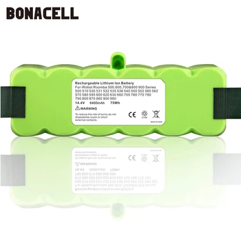 Bonacell 6.4 Ah 14.8 V Li-ion Baterija za iRobot Roomba 500 600 700 800 Series 530 560 580 620 630 650 760 770 780 790 870 880 L50