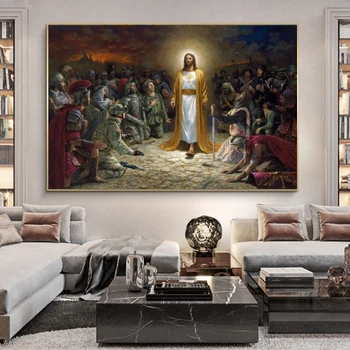 Jezus kot kralj Kraljev Plakatov In Fotografij Platno Umetnosti Stenske Poslikave Odrešenika Portret Cuadros Slike Za Dnevni Sobi Doma Dekor