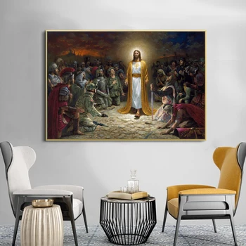 Jezus kot kralj Kraljev Plakatov In Fotografij Platno Umetnosti Stenske Poslikave Odrešenika Portret Cuadros Slike Za Dnevni Sobi Doma Dekor