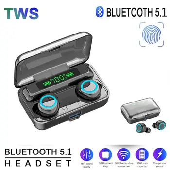 F9 TWS Dotik Brezžične Slušalke 5.1 Bluetooth 3500mAh 8D Bas Stereo Nepremočljiva Uhani Slušalke Z Mikrofonom Polnjenje Primeru