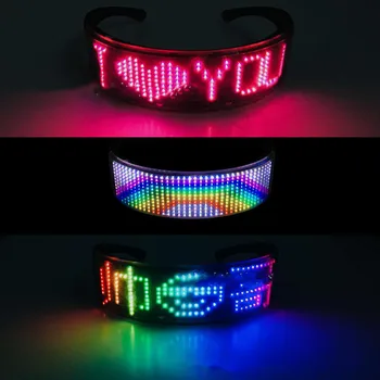 Programabilni Bluetooth RGB Fullcolor Svetlobna Žareče LED Očala Božič Stranke Razsvetljavo Darilo Festivalov Drsenje